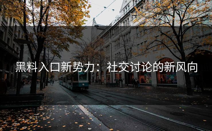 黑料入口新势力:社交讨论的新风向 黑料入口新势力:社交讨论的新风向